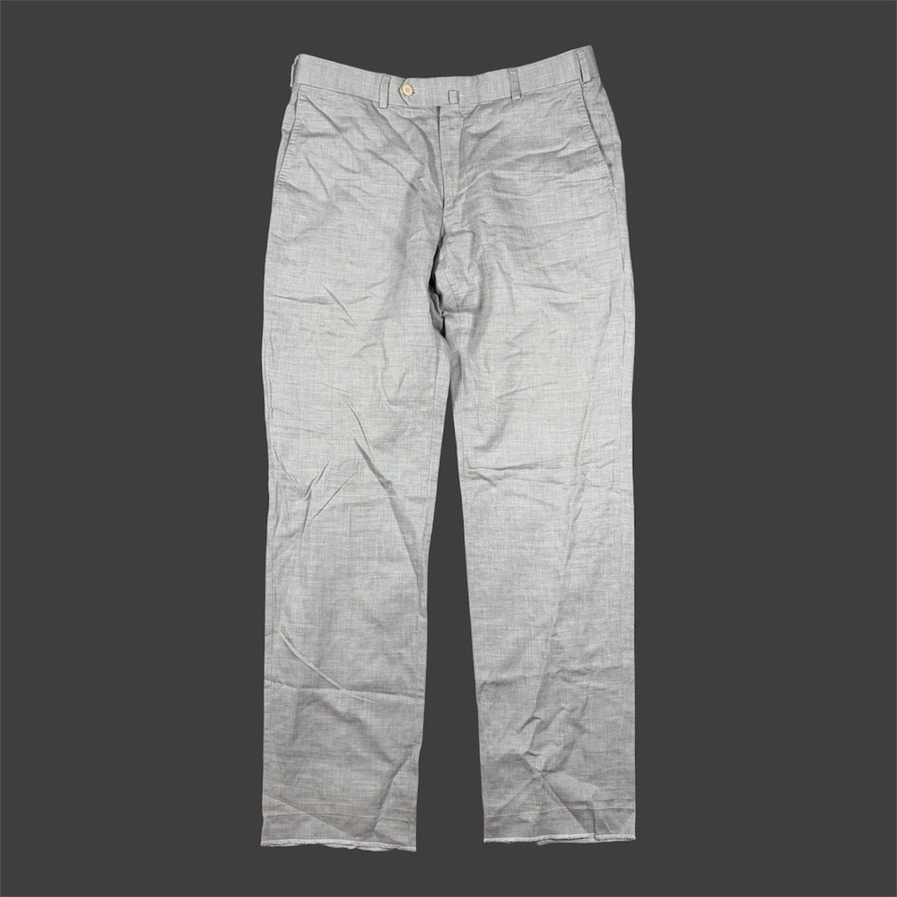 Isaia Napoli Aquaspider Wool Flat Front Dress Trouser Pants Mens 33x33 Unhemmed